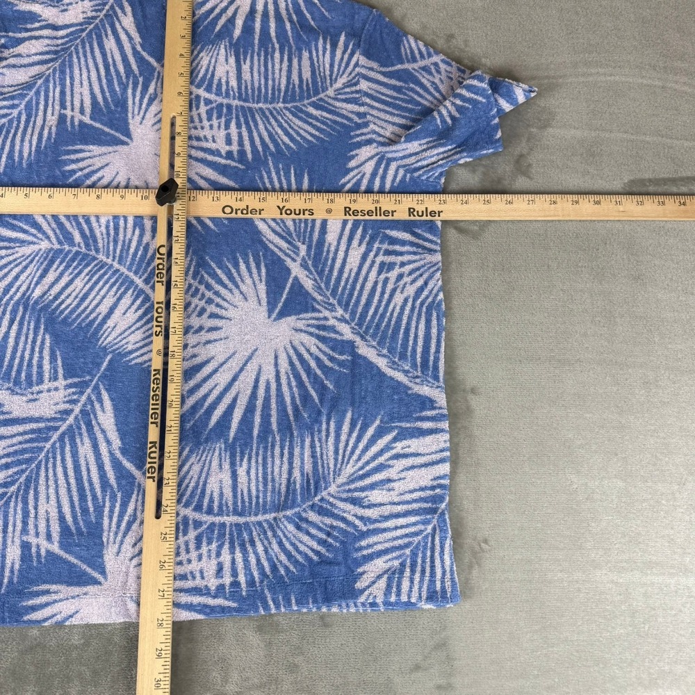 Marine Layer Terry Out Jacquard Resort Shirt Mens M/L Marge Blue Floral $98 NWT - Picture 6 of 6